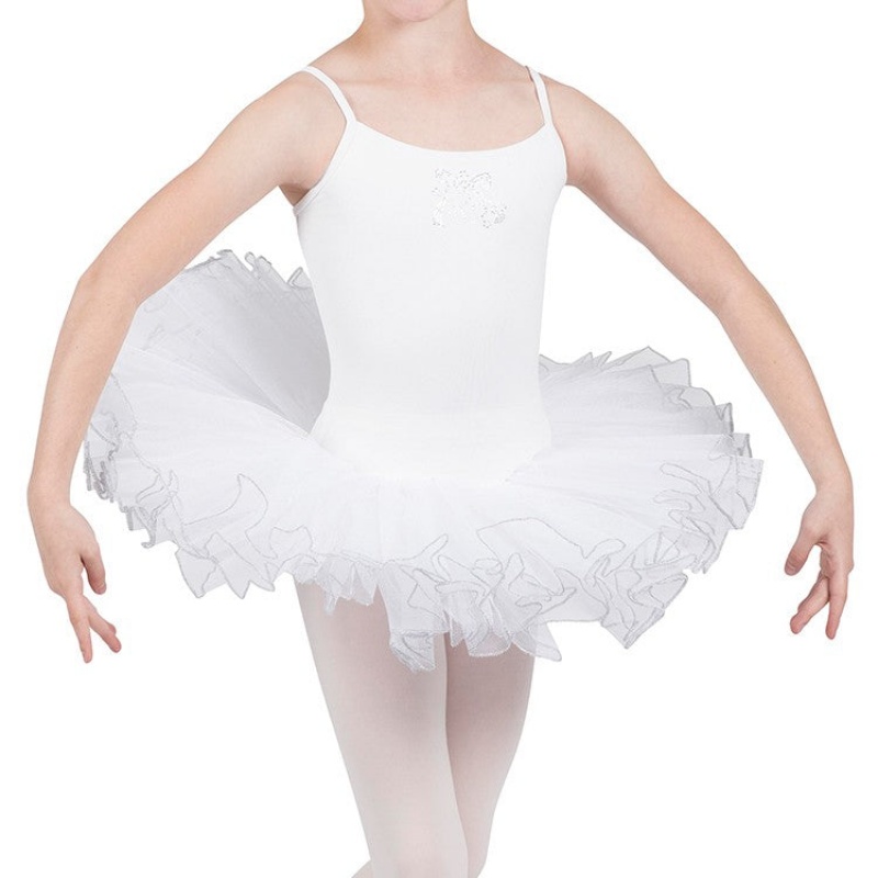 White Kids' Bloch Silvana Diamante Dress | USCIF83612