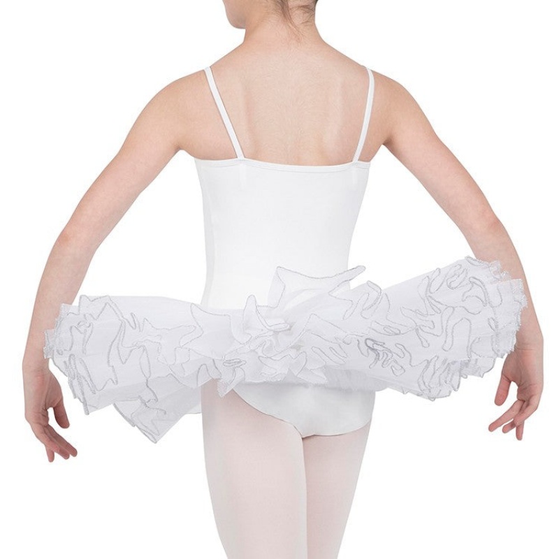 White Kids' Bloch Silvana Diamante Tutu Leotards | LUSSX12495