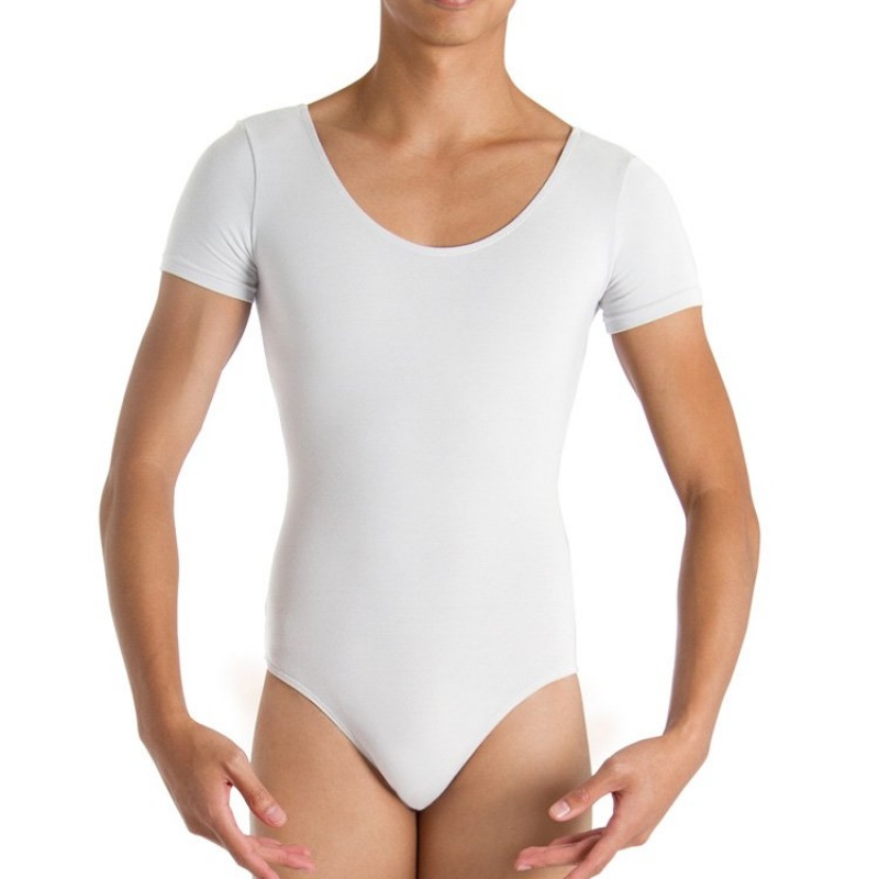 White Men\'s Bloch Boyd Cap sleeve Leotards | BUSSD77250