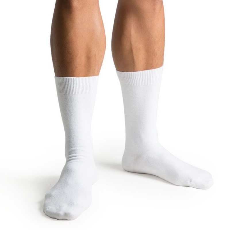 White Men's Bloch Dance Socks | AUSWC90913