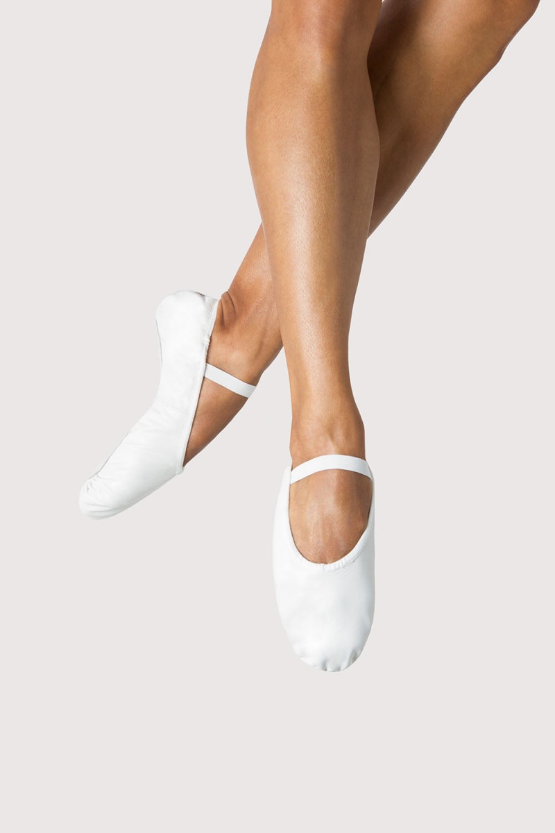 White Men's Bloch Prolite Leather Ballet Flats | ZUSNQ48623