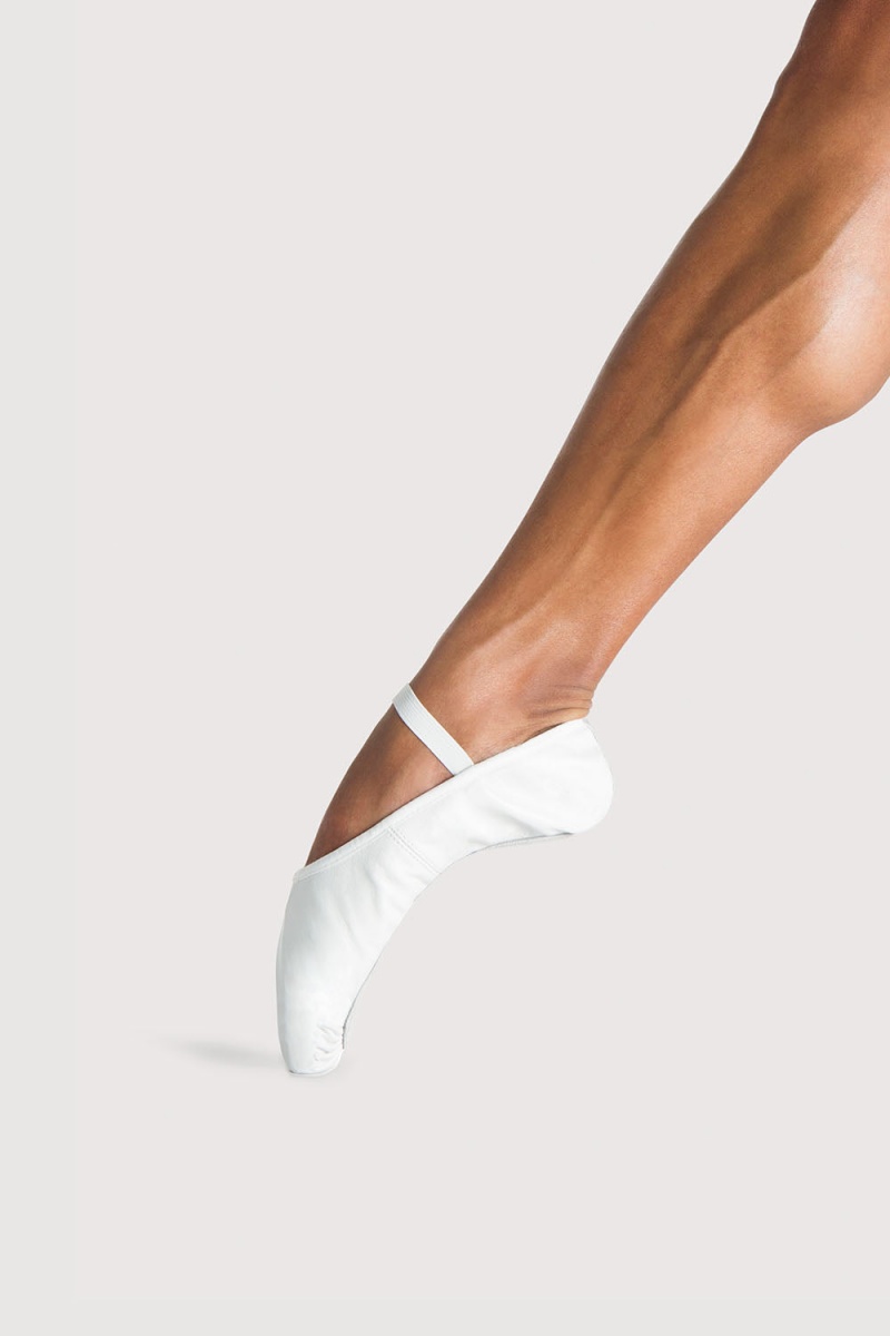 White Men's Bloch Prolite Leather Ballet Flats | ZUSNQ48623