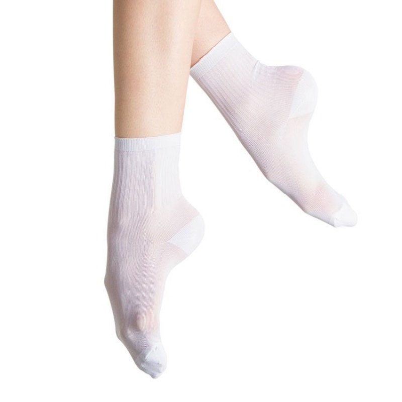 White Women's Bloch Ballet Socks | USDYB96961