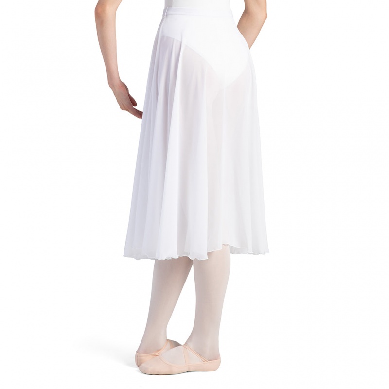 White Women's Bloch Cambria Full Circle Chiffon Skirts | SUSNY95498