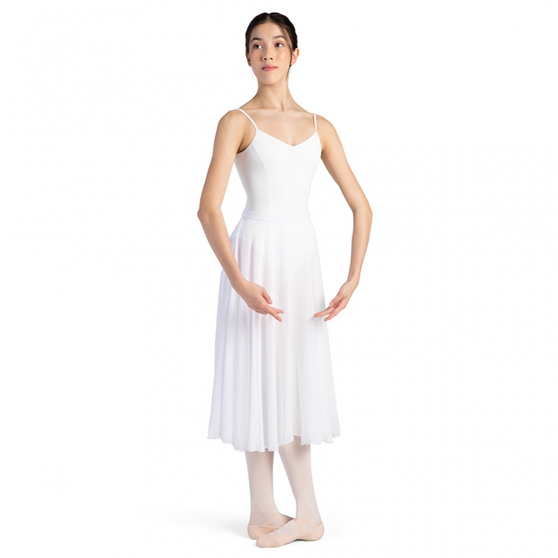 White Women's Bloch Cambria Full Circle Chiffon Skirts | SUSNY95498