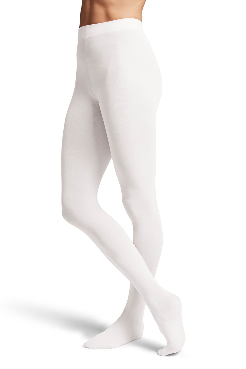 White Women\'s Bloch Contoursoft Footed Tight | FUSHY69284