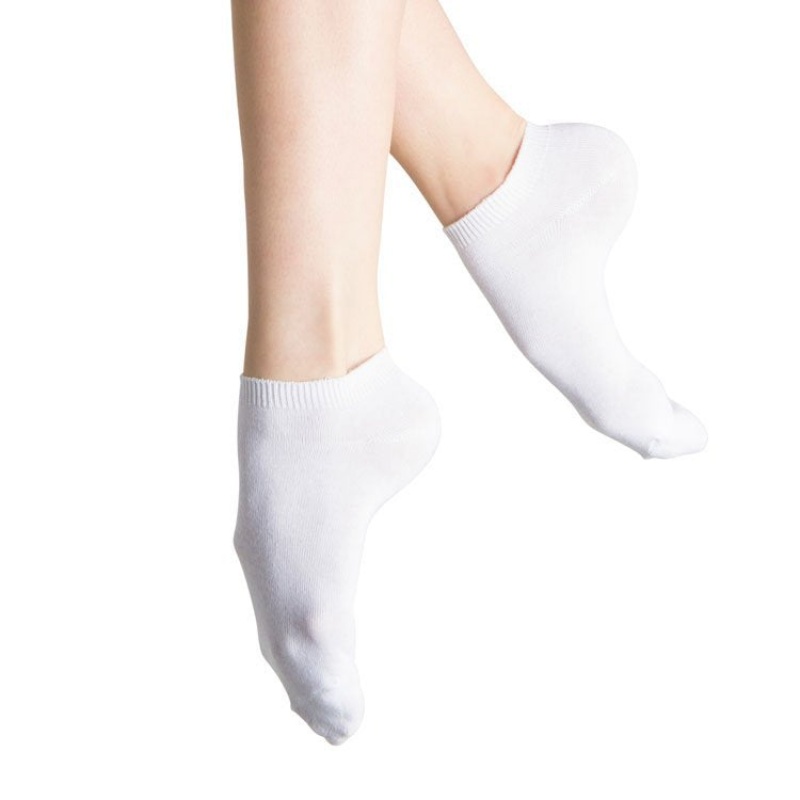 White Women's Bloch Jazz Socks | USICD71755