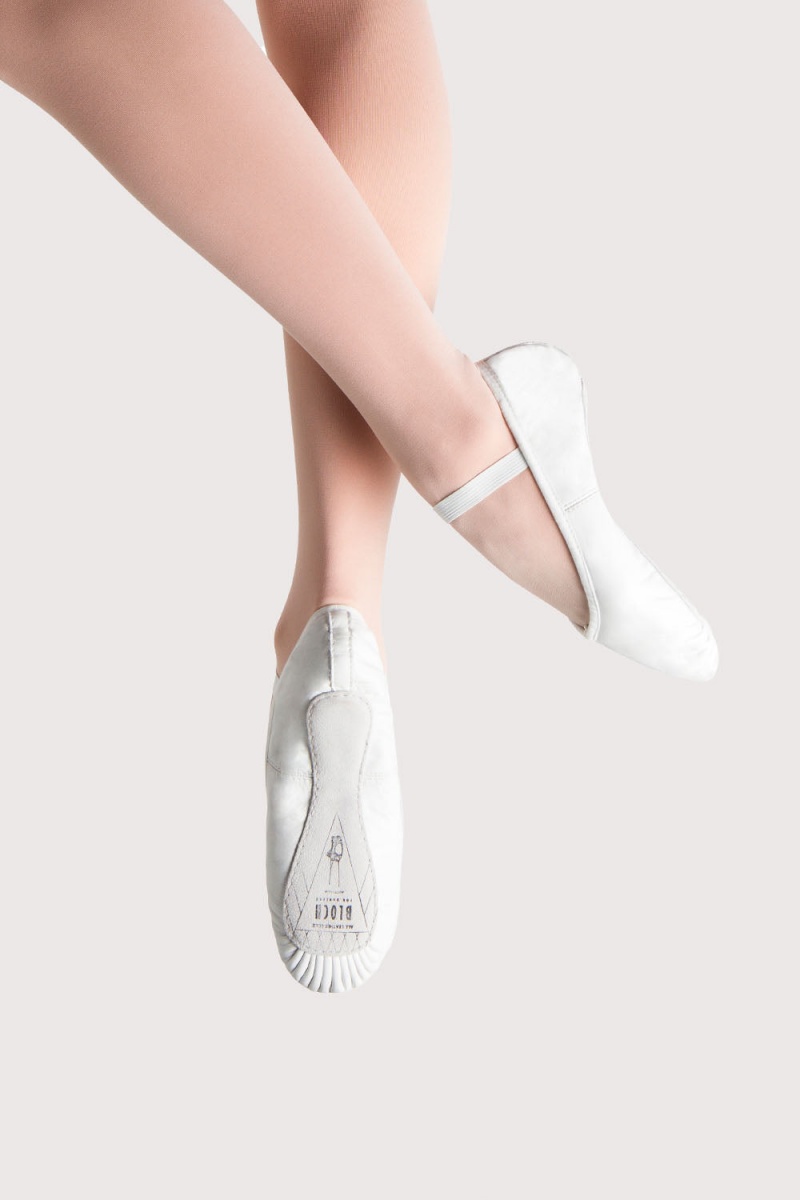 White Women's Bloch Prolite Leather Ballet Flats | UUSTG19034