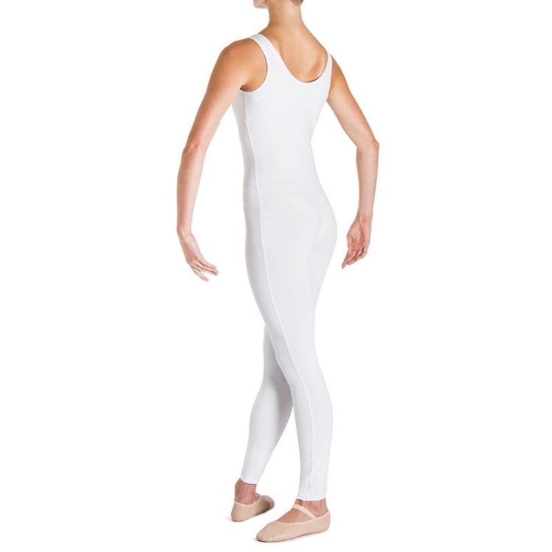 White Women's Bloch Utano Scoop Neck Unitards | EUSVG93141